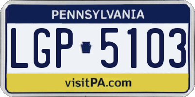 PA license plate LGP5103