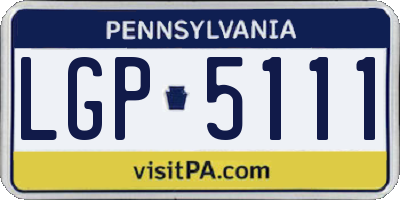 PA license plate LGP5111