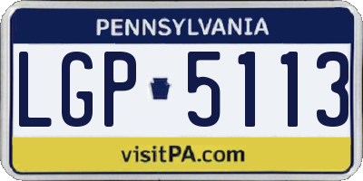 PA license plate LGP5113