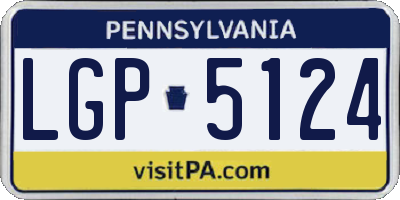 PA license plate LGP5124