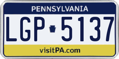 PA license plate LGP5137