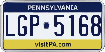 PA license plate LGP5168
