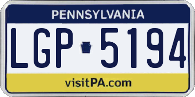 PA license plate LGP5194