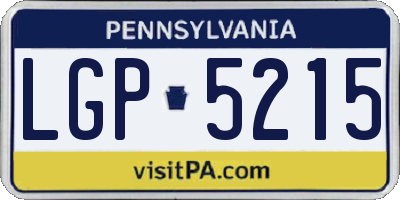 PA license plate LGP5215