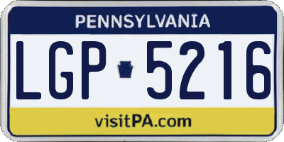 PA license plate LGP5216