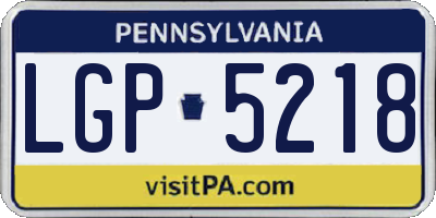 PA license plate LGP5218
