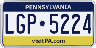 PA license plate LGP5224
