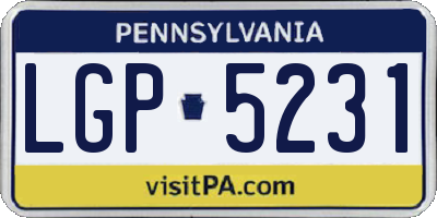 PA license plate LGP5231
