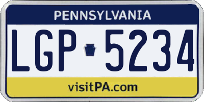 PA license plate LGP5234