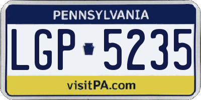 PA license plate LGP5235