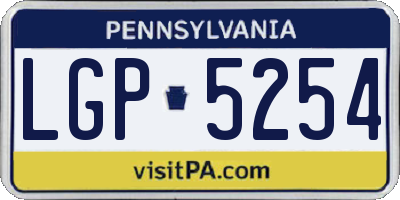 PA license plate LGP5254