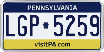 PA license plate LGP5259