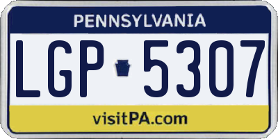 PA license plate LGP5307