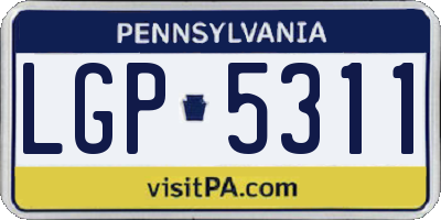 PA license plate LGP5311