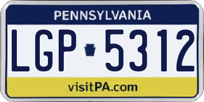 PA license plate LGP5312