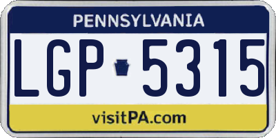 PA license plate LGP5315