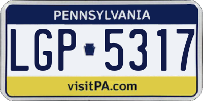 PA license plate LGP5317