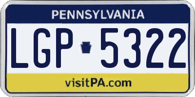 PA license plate LGP5322