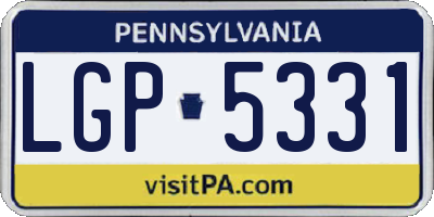 PA license plate LGP5331