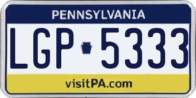 PA license plate LGP5333