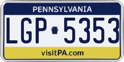 PA license plate LGP5353