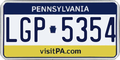 PA license plate LGP5354