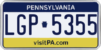 PA license plate LGP5355