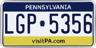 PA license plate LGP5356