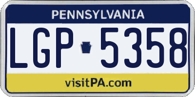 PA license plate LGP5358