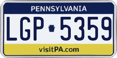 PA license plate LGP5359