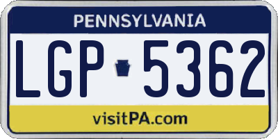 PA license plate LGP5362