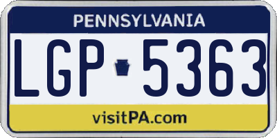 PA license plate LGP5363
