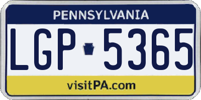 PA license plate LGP5365
