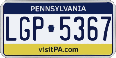 PA license plate LGP5367