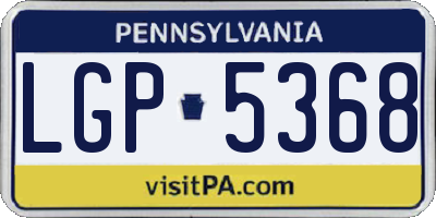 PA license plate LGP5368