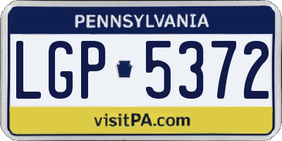 PA license plate LGP5372