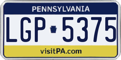 PA license plate LGP5375