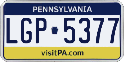 PA license plate LGP5377