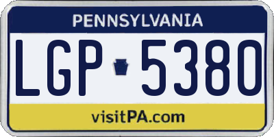 PA license plate LGP5380