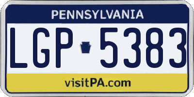 PA license plate LGP5383
