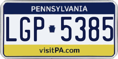 PA license plate LGP5385