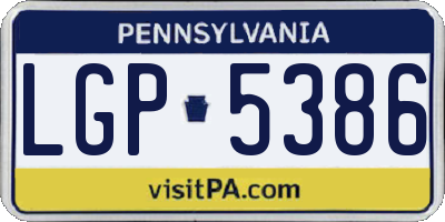 PA license plate LGP5386