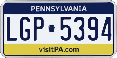 PA license plate LGP5394