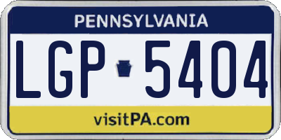 PA license plate LGP5404