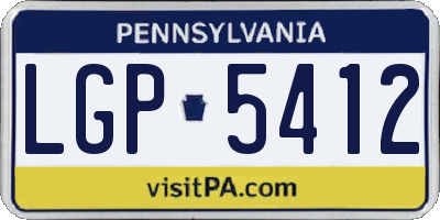 PA license plate LGP5412