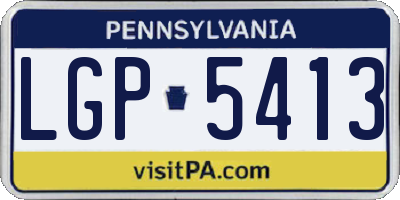 PA license plate LGP5413