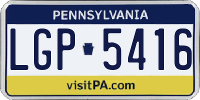 PA license plate LGP5416