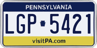 PA license plate LGP5421