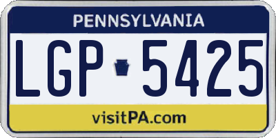 PA license plate LGP5425