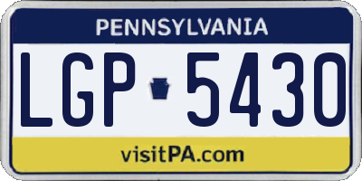 PA license plate LGP5430